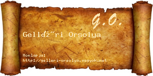 Gelléri Orsolya névjegykártya